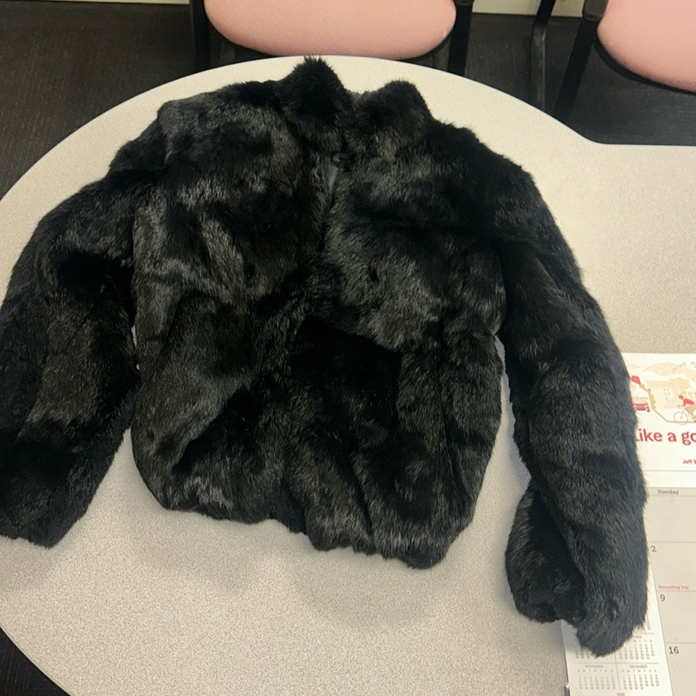 Black vintage fur coat